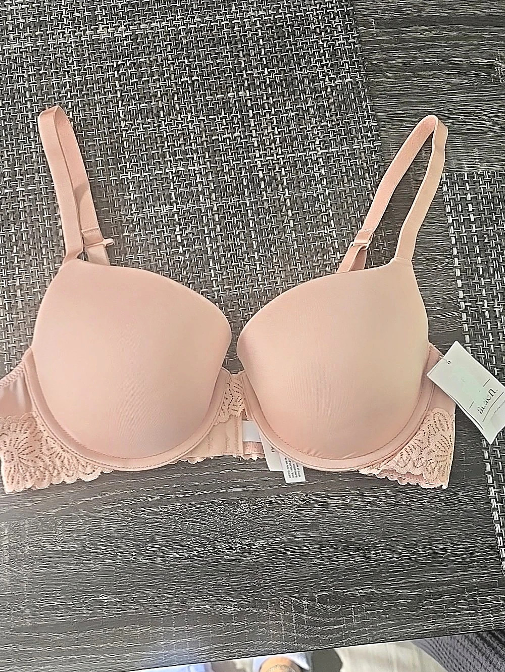 Auden The Daydream Light Lift Demi Coverage Underwire Bra Lace Demi Bra in Pink